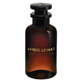 Louis Vuitton Ambre Levant sample bottle with a black cap and elegant label, showcasing a luxurious perfume presentation.