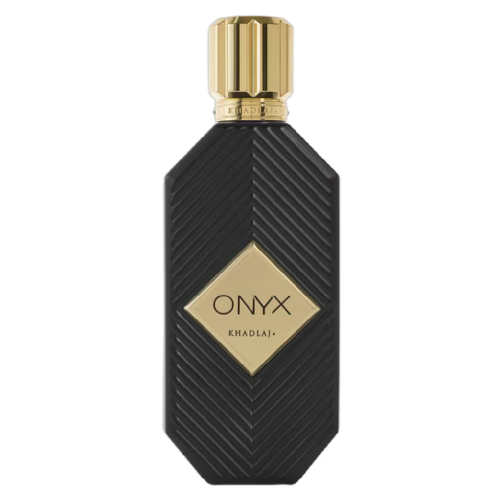 Khadlaj Onyx Gold sample showing black onyx and gold accents, featuring intricate design details and polished surface.