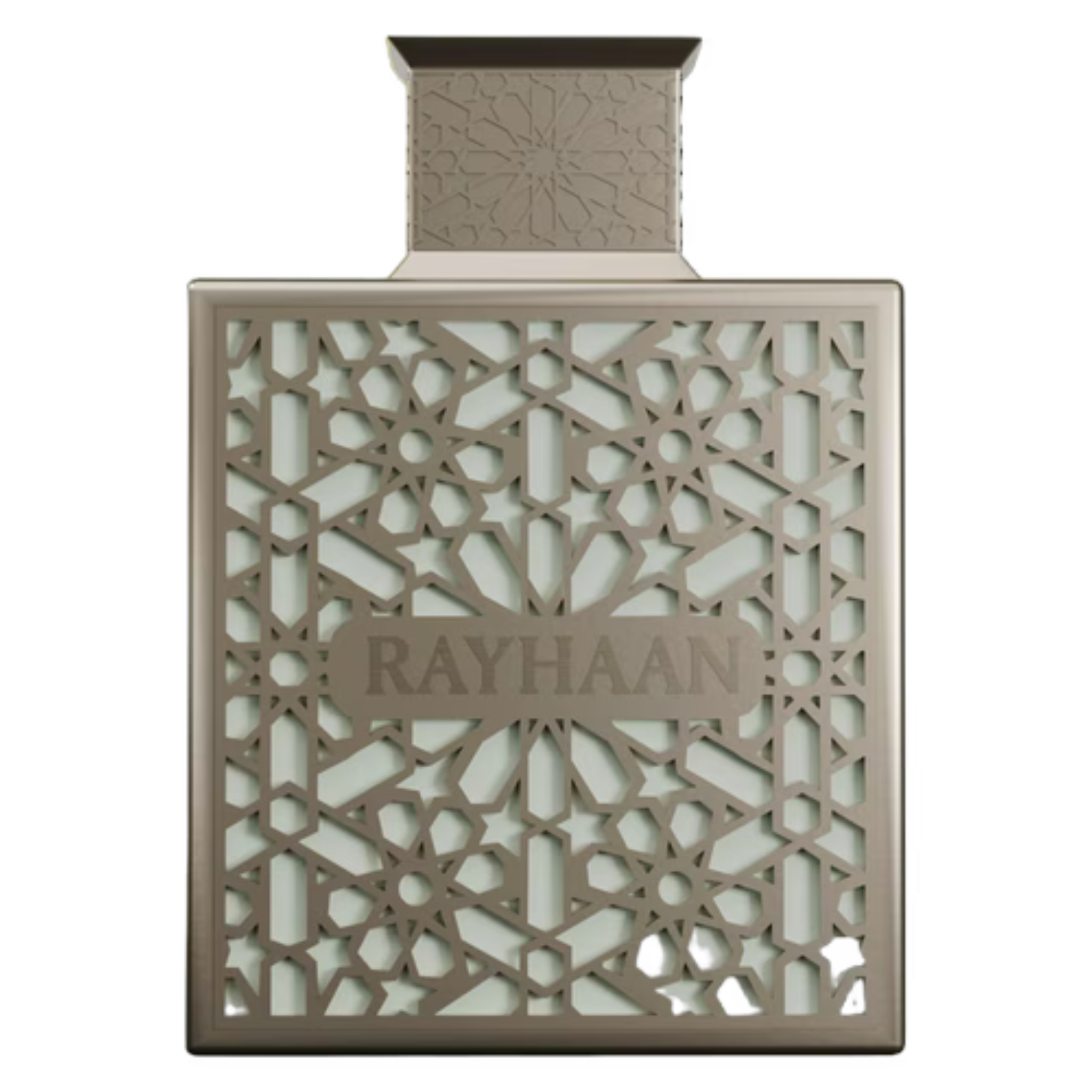 Rayhaan Terra sample bottle from My Store, showcasing earthy design and textured label on a neutral background.