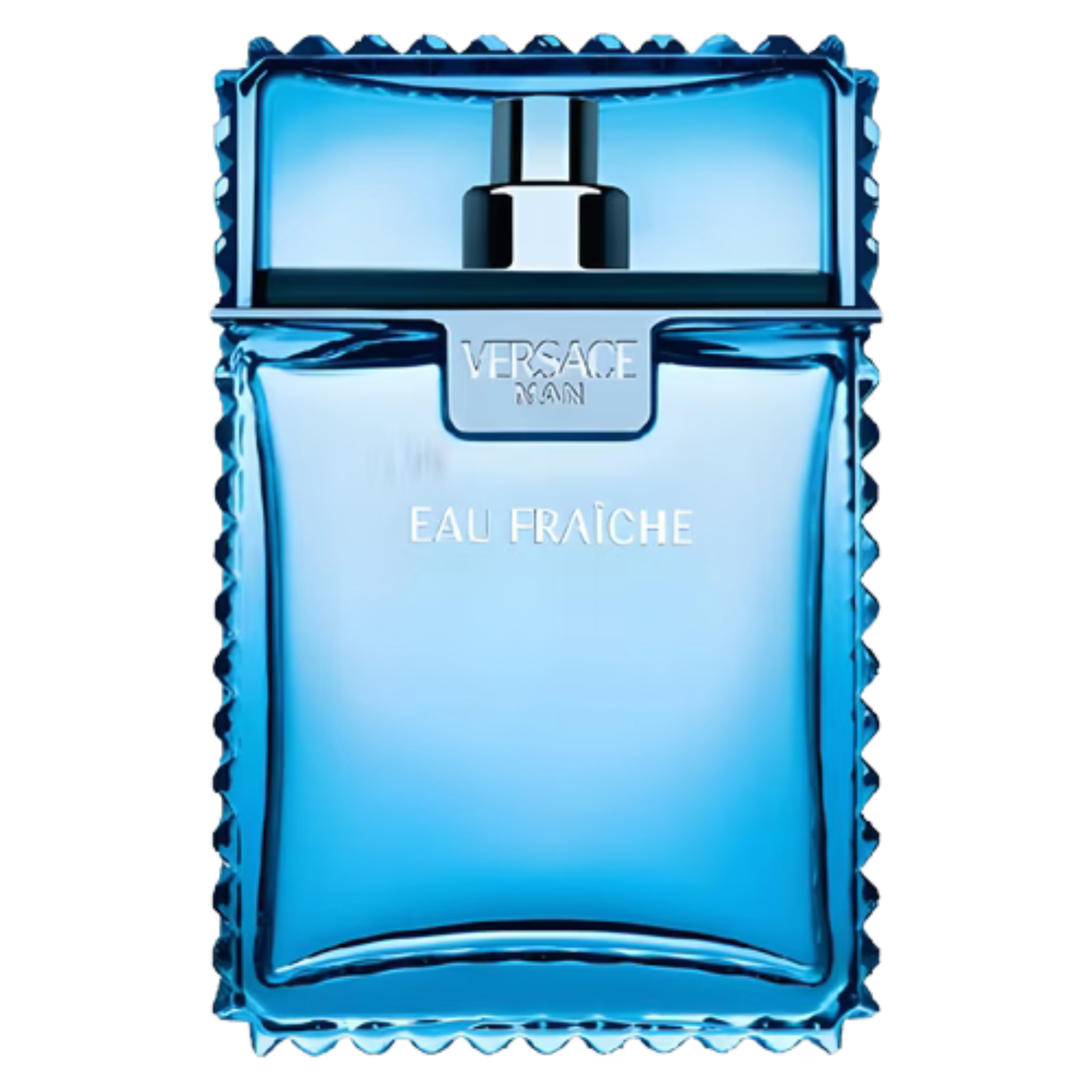 Versace Man Eau Fraîche sample bottle, featuring sleek design and branding, displayed on a neutral background.