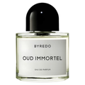 Byredo Oud Immortel fragrance sample showing a small vial with dark liquid and a minimalist label, ideal for perfume testing.