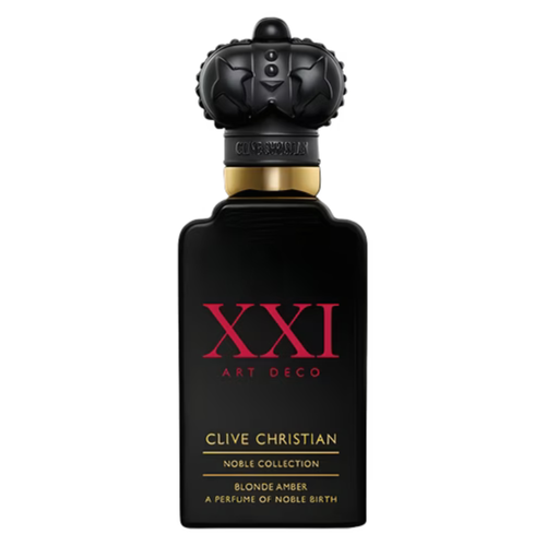 Clive Christian Blonde Amber perfume sample bottle with elegant label and amber-colored liquid inside.