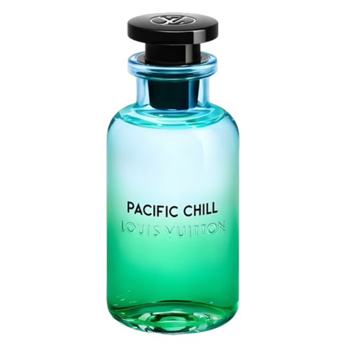 Louis Vuitton Pacific Chill sample featuring sleek packaging with elegant design and branding details.