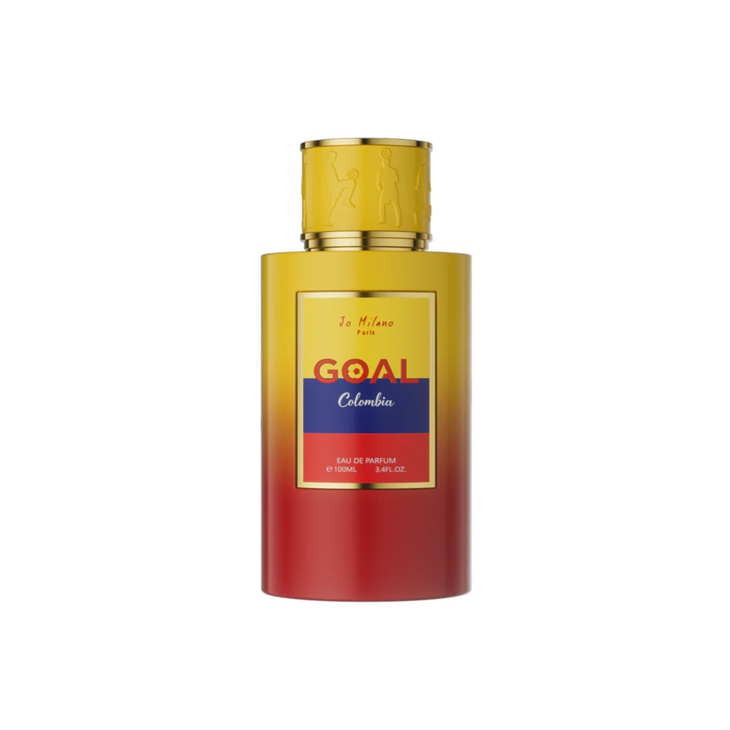 Jo Milano Goal Colombia sample packaging featuring vibrant design and branding, perfect for football fans and collectors