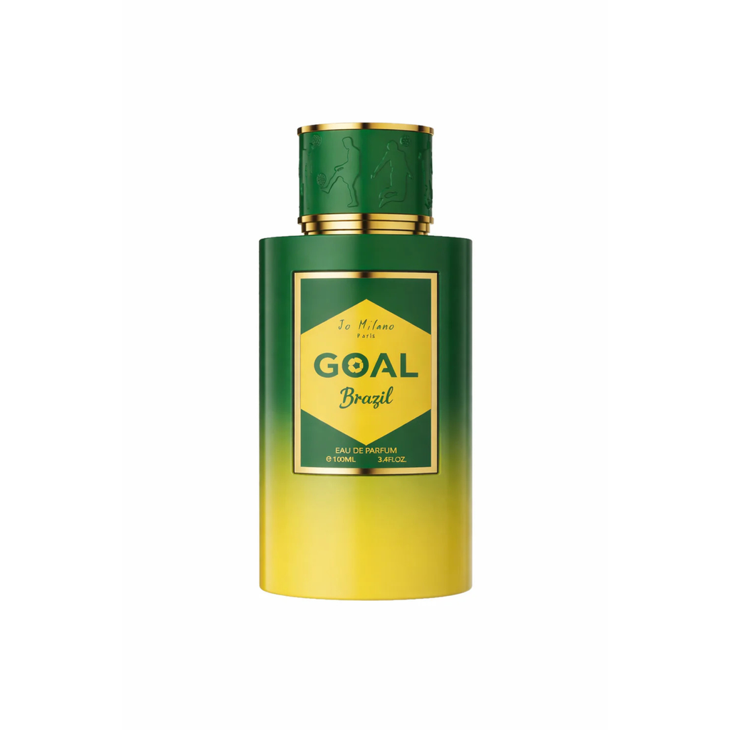 Brazil soccer ball sample from Jo Milano Goal Brazil collection, featuring vibrant green, yellow, and blue panel design.