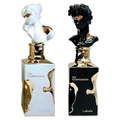 Lattafa His & Her Confession fragrance sample set featuring two small perfume bottles for men and women.
