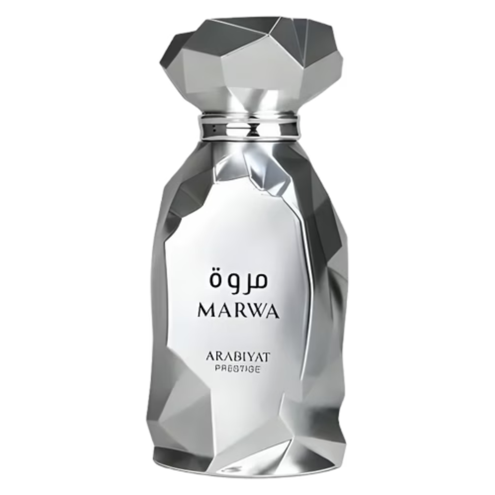 Arabiyat Prestige Marwa sample perfume bottle by My Store, elegant glass container with intricate gold detailing.