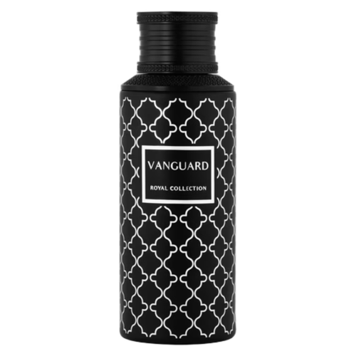 Maison Asrar Vanguard sample bottle with intricate design and label, showcasing a luxurious fragrance presentation.