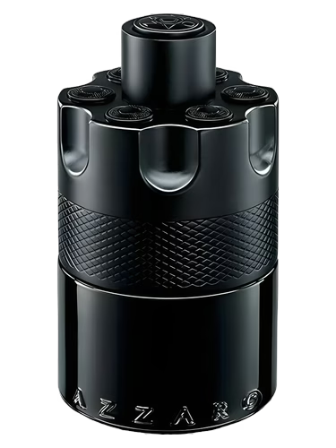 A sample bottle of Azzaro The Most Wanted Eau de Parfum Intense with dark packaging and elegant design.